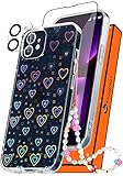 Gurgitat Holographic Heart Case for iPhone 11-6.1' Cute Clear Hearts Love Shaped Pattern Cases...
