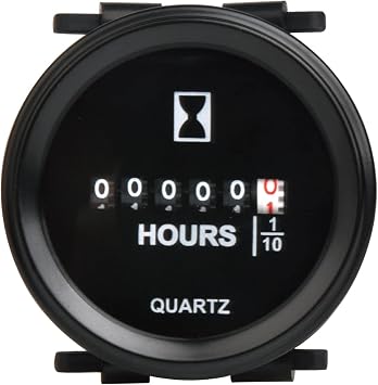 DC 8 to 80V-YOOREAL Digital Round Mechanical Hour Meter Gauge Timer Hourmeter Waterproof IP67 for Garden Tractor Sailboat Zero Turn Lawn Mower Generator