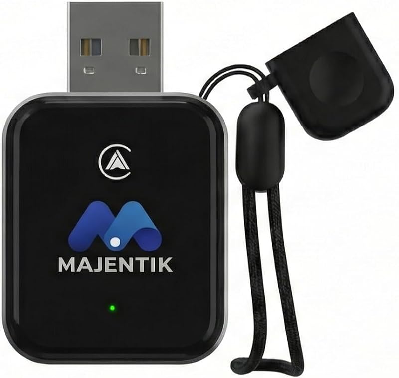 Majentik MCC-003 Wireless CarPlay Adapter Compatible with Car Play and Android Auto, Black