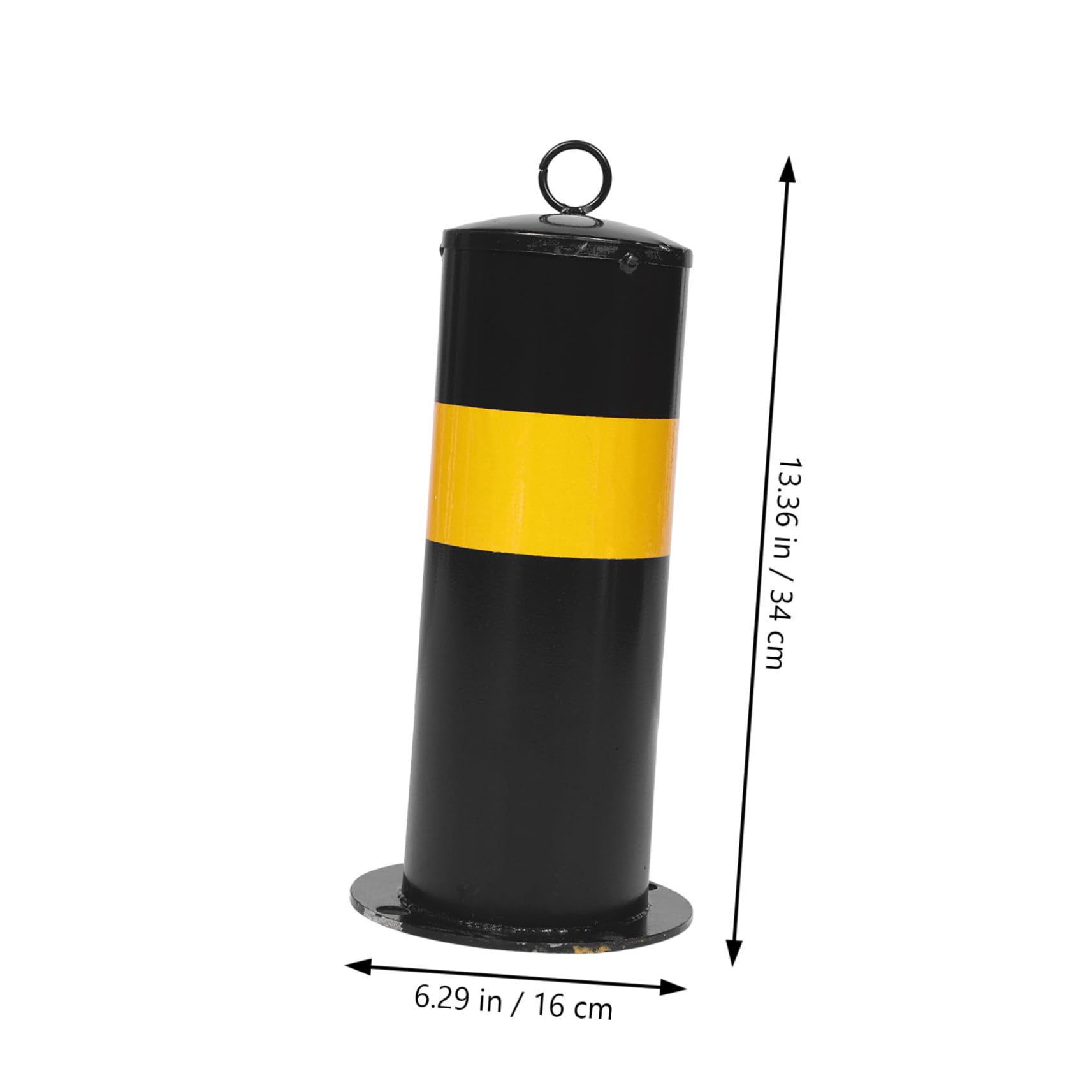 Poste de Acero Reforzado de 30 Cm, Barrera de Seguridad Vial Amarilla y Negra, Columna de Tráfico para Estacionamiento y Control de Acceso, Bolardo Protector Resistente