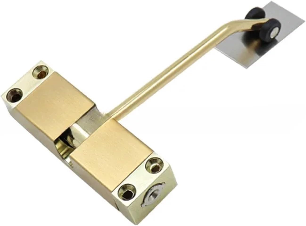 Automatic Door Closer, Household Simple Automatic Buffer Silent Rebound Wooden Door Outdoor Spring Door Closer(Silver)