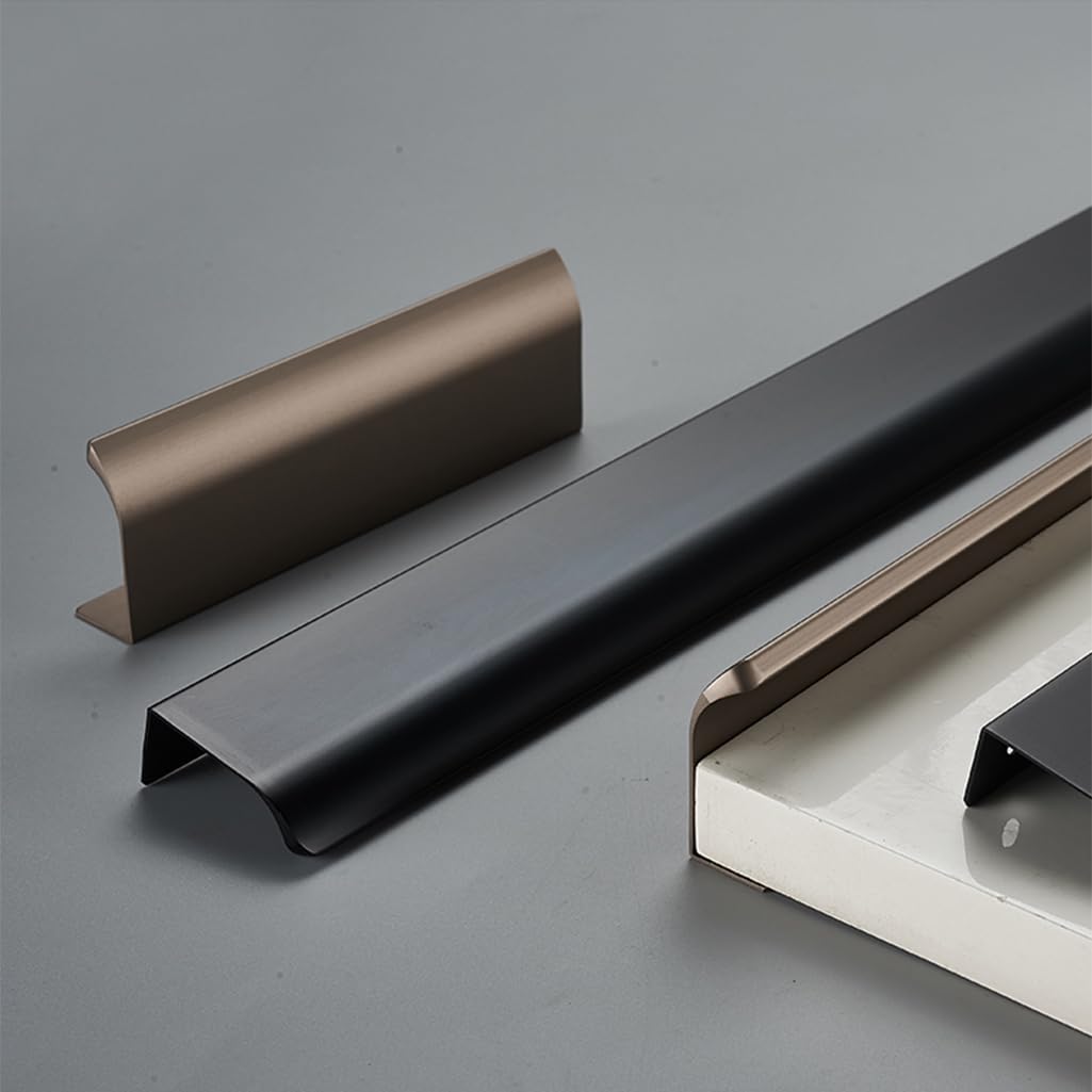 Tiradores Ocultos para cajones, Paquete de 2, Color Negro. Tiradores para armarios de Cocina, de aleación de Aluminio, para armarios de Cocina, baño y Sala de Estar (Longitud: 1000 mm).