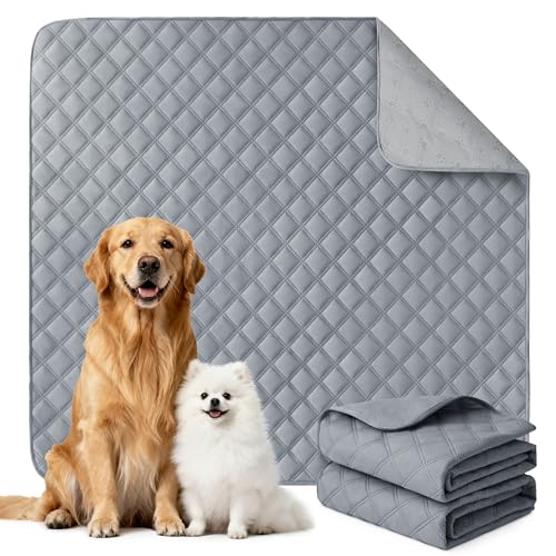 Image of Eterish Reusable Washable Pee Pads for Dogs Large /Extra Large 36'' x 41'' 4 Pack, Absorbent Pet Puppy Dog Training Pads Non-Slip, Waterproof Whelping Potty Pads for Dogs Leak-Proof
