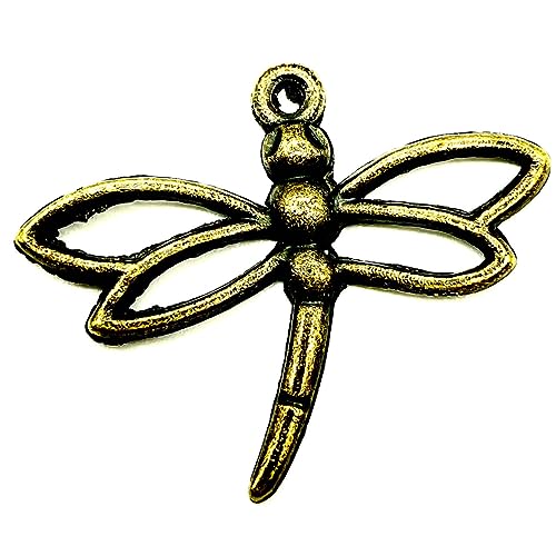 Lmlliang 30PC Alloy Antique Bronze Dragonfly Charms Pendants for Jewelry