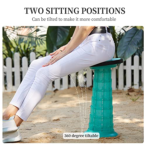 Telescoping Stool With Cushion,Portable Camping Stool More Sturdy Capacity 440Ib,Collapsible Retractable Stool Adjustable Folding Stool For Garden Hiking Mountain Bbq With Carry Bag,Carabiner #TOP6