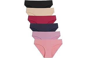 Women's 6-Pack Seamless No-Show Stretch Bikini Underwear