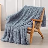 Decorative Extra Soft Faux Fur Blanket Twin Size 70"x78",Solid Reversible Fuzzy Lightweight Long Hai
