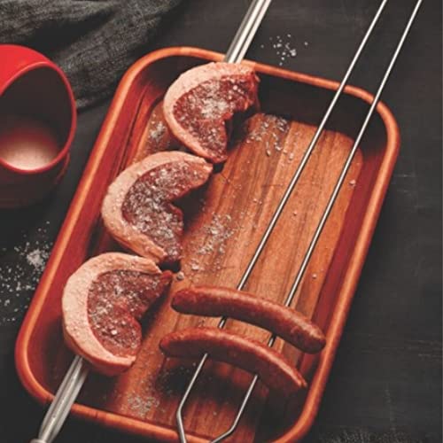 Kit 3 Espetos Espada Giratório 65cm Inox Churrasqueira Grill