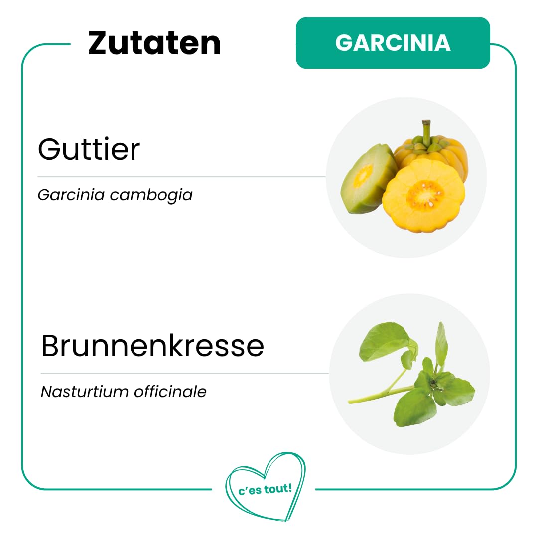 Garcinia - 90 Kapseln - Garcinia-Cambogia-Extrakt - Bio & Vegan - Unterstützt Gewichtsmanagement, Appetitreduktion & Fettstoffwechsel, Natürlicher Fettverbrenner