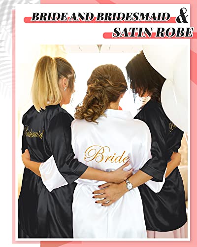 Image of Jecery 7 /12 Pcs Bridesmaid Robes Bride Kimono for Wedding Day Satin Embroidered Bridal Party Robes