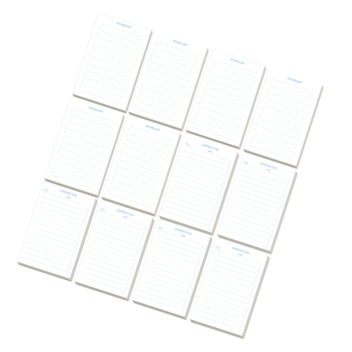 jojofuny 3 Pièces 12 bloc-notes livre de mots plaine Carnet de notes mini cahier école bloc-notes de poche carnet de fiches onglets de page Petit carnet blocs-notes Papier