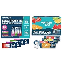 Venture Pal Electrolyte Hydration Bundle Chewable Tablets & High Sodium Powder Packets for Rapid Hydration, Outdoor Activities, Sports & Workouts | Sugar-Free, Keto & Vegan Friendly | 96 Count Total