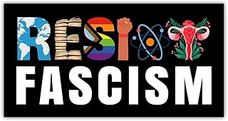 [7.5x3.75] Resist Fascism Bumper Sticker Protest Car Sticker Social Justice Decal Human Rights Sticker Antifascist Banned Books Feminist Bumper Sticker Patriots Gifts Decor for Car Truck