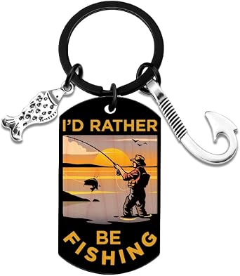 Fishing Keychain Fish Keychain Gifts for Men Fisherman Fathers Day Gift for Husband Boyfriend Cool Stuff Unique Birthday Christmas Fathers Day Gift for Fisherman
