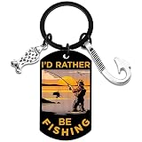 QUIHUD Fishing Keychain Fish Keychain Gifts for Men Fisherman Fathers Day Gift for Husband Boyfriend Cool Stuff Unique Birthday Christmas Fathers Day Gift for Fisherman