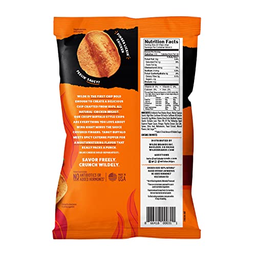 Buffalo Chicken Protein Chips By Wilde Chips, Thin And Crispy, High Protein, Keto Friendly, Made With Real Ingredients, 2.25Oz Bag (8 Pack) #TOP1
