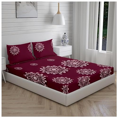 Image of CHHILAKIYA 6D Microfiber King Size Double Bedsheet Combo Pack of 2 Along with 4 Pillow Covers (Multi 7) (Multicolor 11)