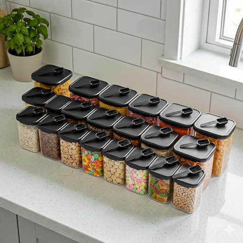 Image of Kitchen Storage Set Of 24 Airtight Containers Set For Kitchen Storage And Containers Box For Pantry Organization And Container For Kitchen Accessories Items & Storage Set of 24-(350ml+650ml+950ml)