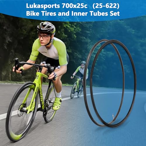 2Pcs 700x25c Tire, Road Bike Tires 700 x 25c & Inner Tubes