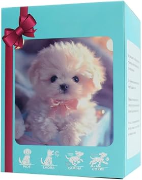 Robot Puppy Plush, Doll, My Robot Puppy, Realistic, Cute, Gift for Kids 2nd Generation Bow White