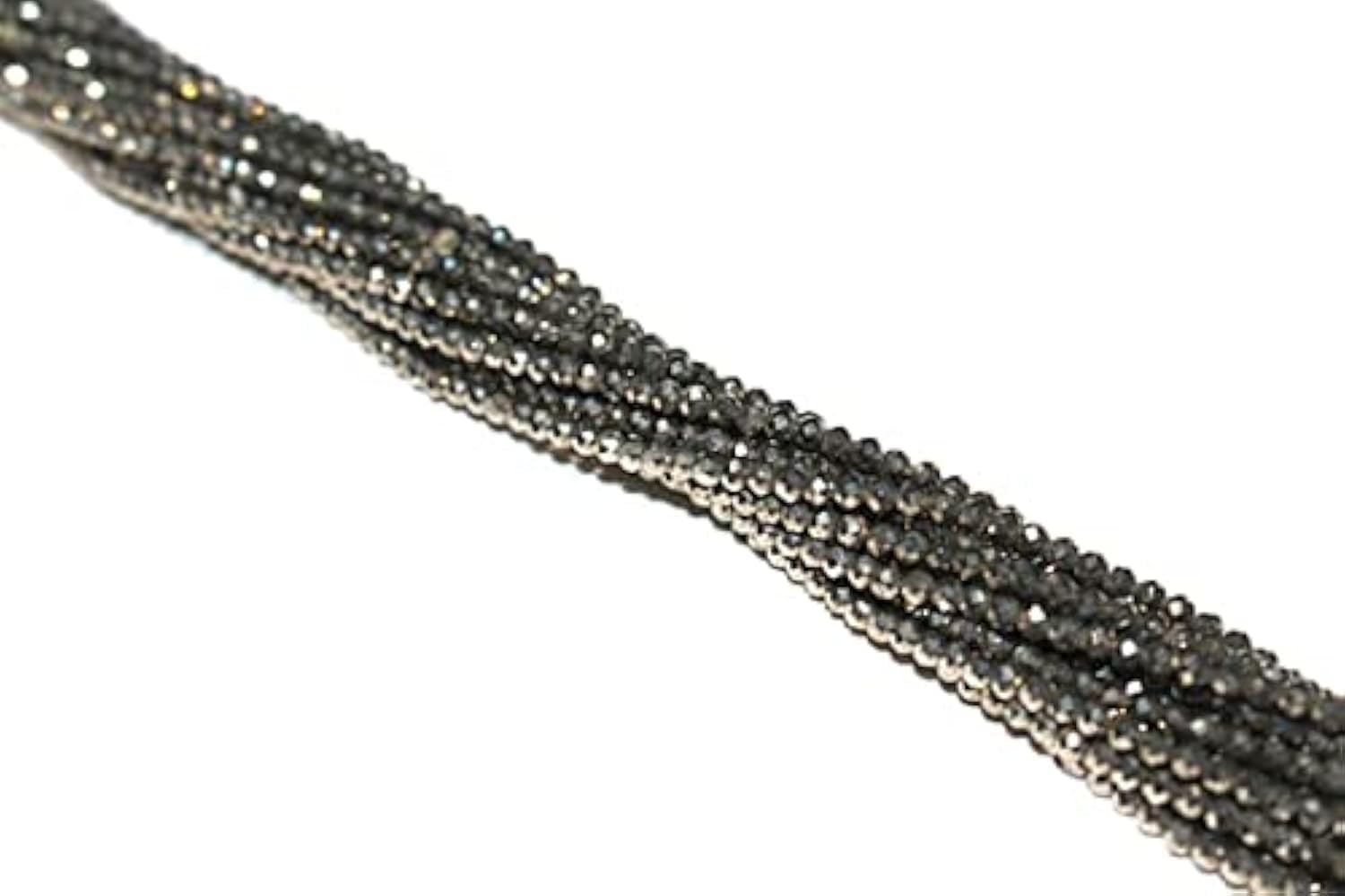 Perles pyrite 3mm facettées de LKBEADS pour création de bijoux faits main fil de 33cm