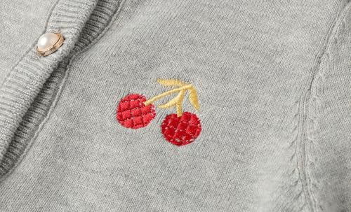 Image of LittleSpring Girls Knit Sweater Outfits Cherry Cardigan and Skirt Sets
