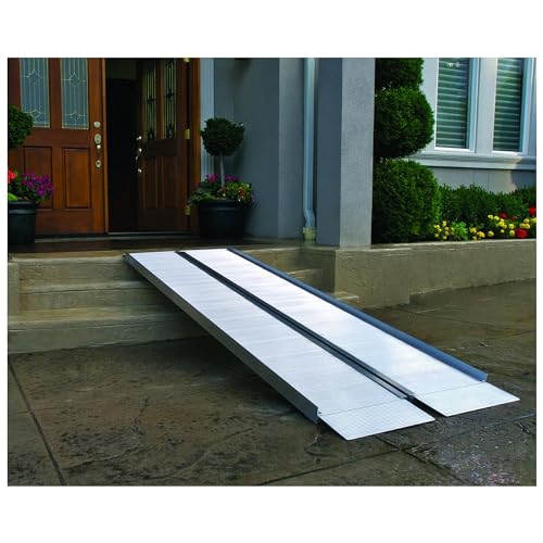 EZ-ACCESS SUITCASE 4 Feet by 30 Inches Portable Singlefold Ramp w/Ergonomic Handles, Extruded Tread, and Self Adjusting Bottom Transition Plates