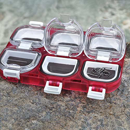 Techinal Single-Sided 6 Compartments Fishing Tackle Hooks Box Baits Storage Box Fishing Accessories Storage Case Fishing Hook Container Fishing Tackle Box Fishing Hook Box Hook #TOP5