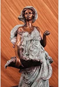 24"x10" Mathurin Moreau Vintage French Bronze Nude Female Figure Statue