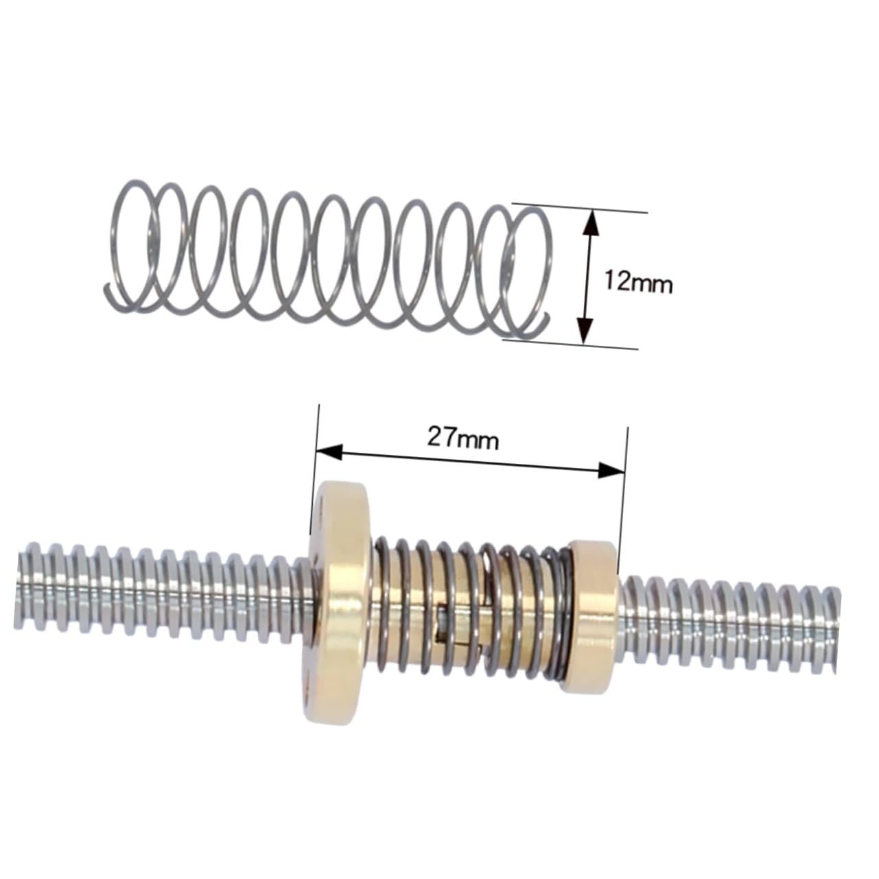 4 Sets Stainless Steel Lead Screws Nuts Kit for 3D Printer Lead Screw and Nut Set