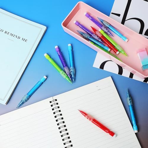 Image of Gersoniel 32 Pieces Assorted Mini Mechanical Pencils 0.7 mm Automatic Pencils with Mini Erasers Pens Stationery Supplies for Home Office School Writing Drawing Drafting