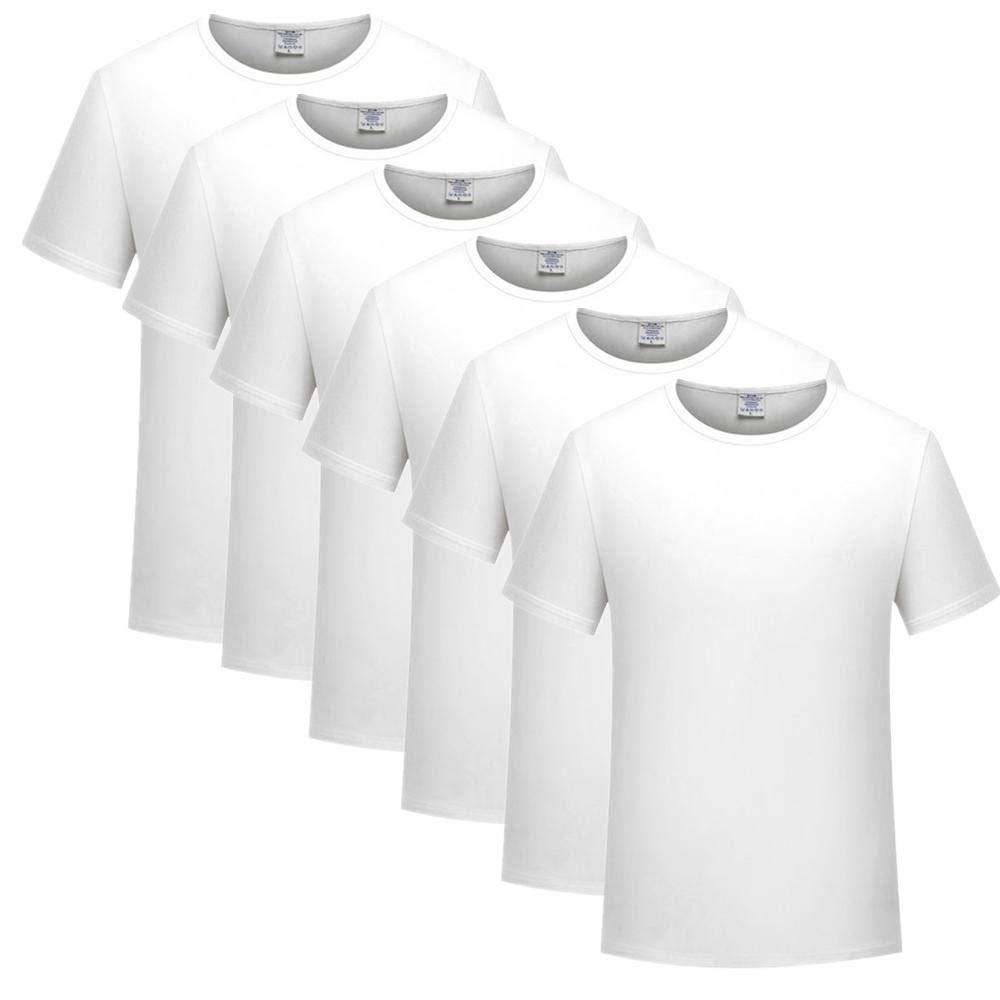 T-shirty męskie modal okrągły dekolt t-shirt kombinezon (6 sztuk), a, XL