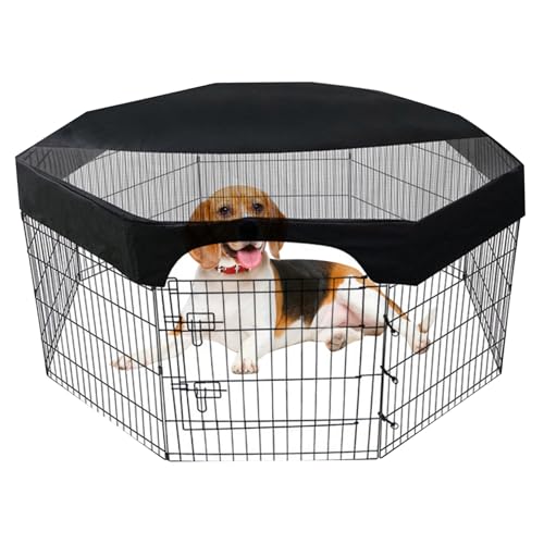Dog Playpen Cover Octagonal Dog Pen Cover Sun Proof Top Crate Breathable Playpen Fits All 24" Wide 8 Panels Pet Pen Prov