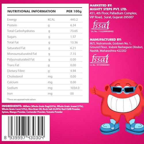 Image of BE'BE' BURP Healthy Puff Snacks | Ragi Masala Masti | Baked Puffs, Not Fried, Protein Snacks | No Maida & Gluten-Free | Travel-Friendly | 35gms Each (Pack of 4)