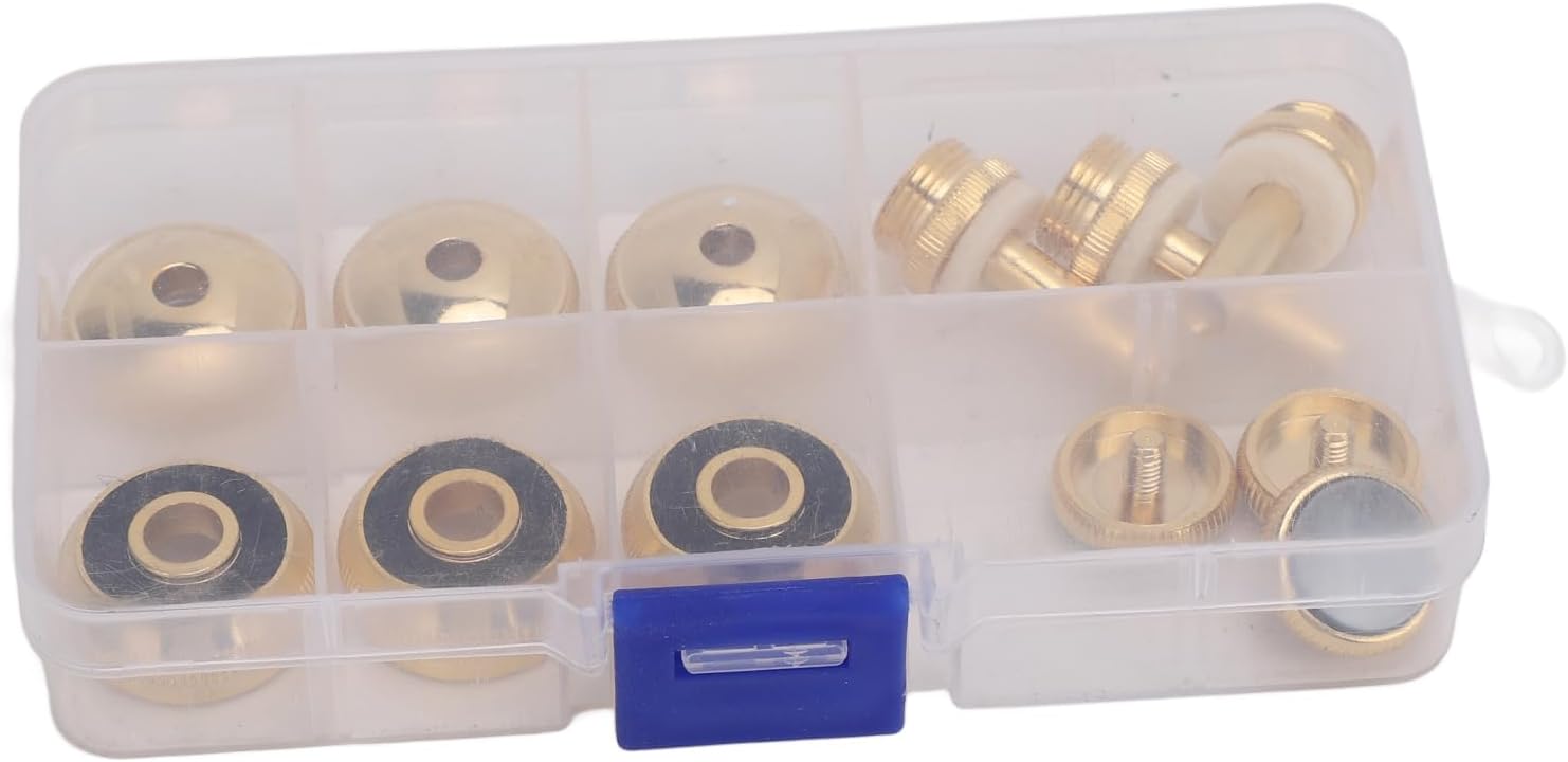 トランペットバルブフィンガー交換部品、トランペットバルブ、修理用の金属とアワビ、3つの効果のある交換用