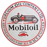  hotrodspirit - Plaque mobiloil Vielle Auto 30cm déco Americaine USA Garage
