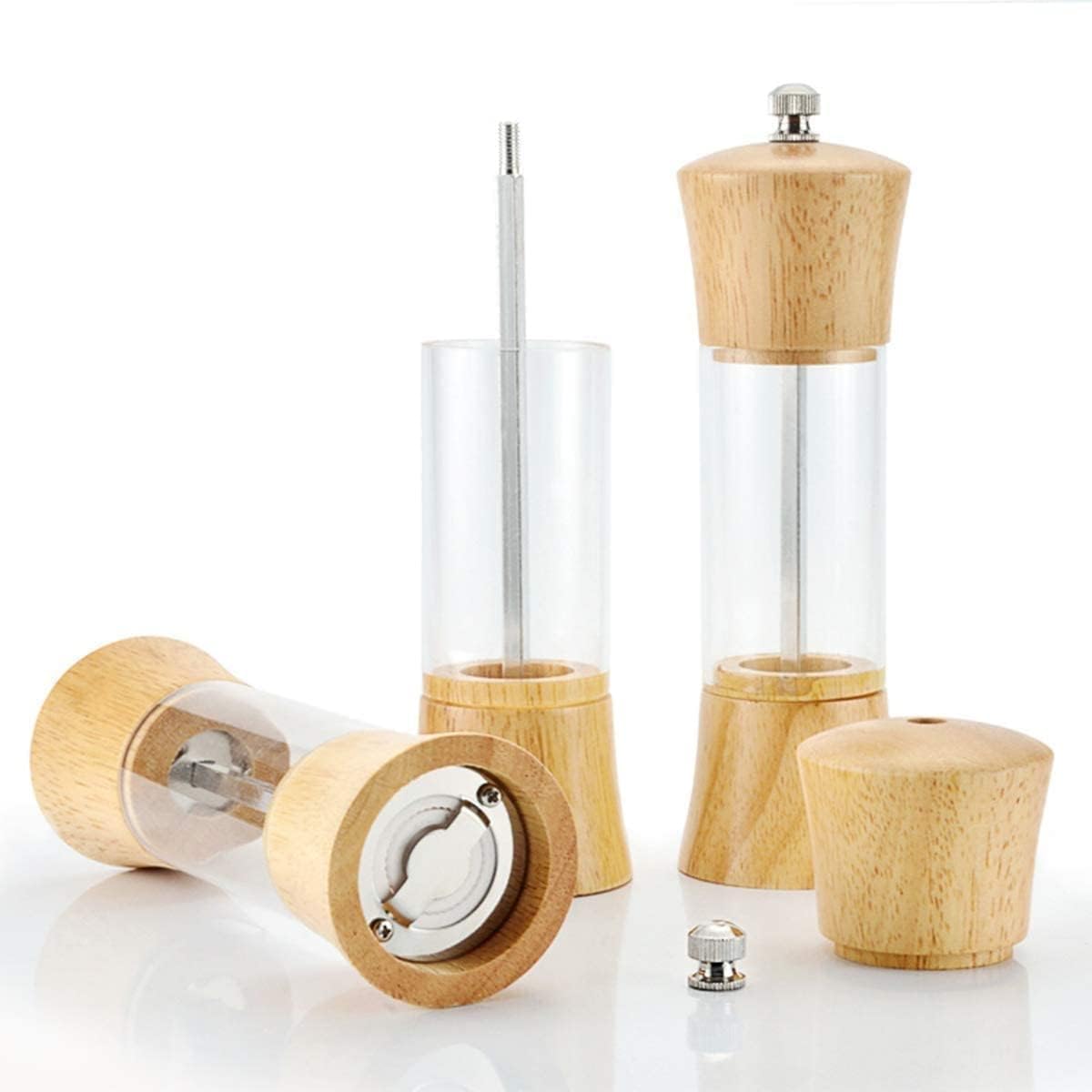 Macinapepe da Cucina Set macina Sale e Pepe Manuale, Nucleo in Ceramica Regolabile, macina Sale Marino, Shaker per spezie a Lunga Durata e conservazione Fresca
