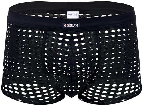 Panegy Men's Fishnet Booty Shorts Casual Running Workout Mesh Boxer Shorts Sexy Fashion Lounge Shorts Swim Trunks
