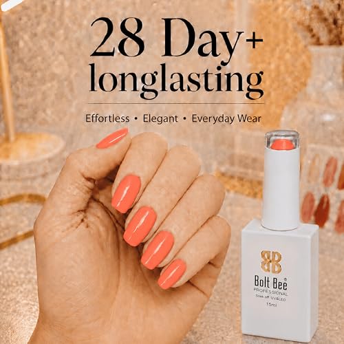 Image of Bolt Bee Lime Orange Color Gel Nail Polish Soak Off UV Gel 15ML DIY at Home Manicure Salon Nail Art