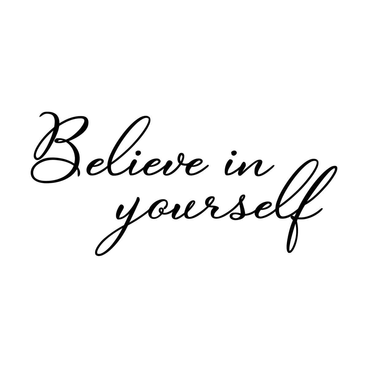 Lzhouting Wall Stickers 0814 Believe In Yourself Motivational Wall Decal Vinyl Decal Office Inspirational Wall Sticker For Office Deocr Mirror Decal Small - 21X43cm