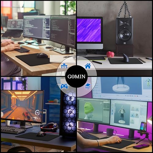 Gomin Mauspad 280 x 200 mm, Gaming Mousepad rutschfest und Wasserdicht, Ohne störendes Logo verbessert Präzision und Geschwindigkeit, Mouse Pad Klein ideal für Büro, Laptop und Gaming, Schwarz