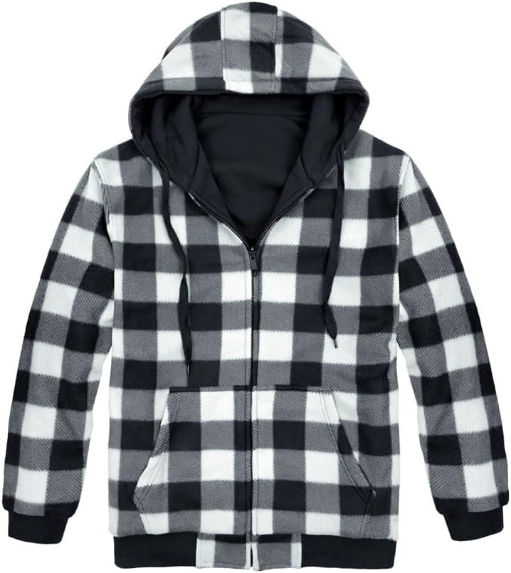 Victory Outfitters Men's Reversible Hooded Buffalo Plaid Fleece Jacket - Image 4