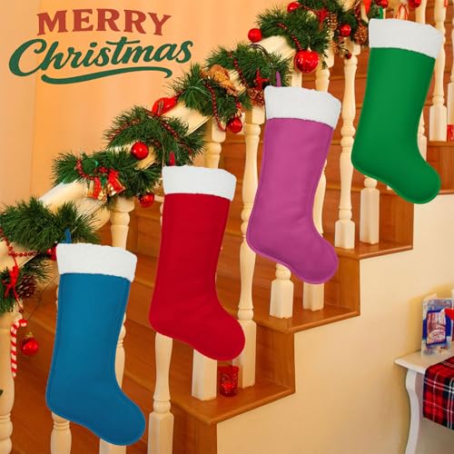 6Pack Traditional Christmas Stockings 20 Inches – Large Holiday Velvet Xmas Stockings for Fireplace, Home, Office & School Decorations – Classic Plain Christmas Stockings for Family or Business Use by LinaGarten - Image 5