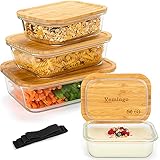 [Glas Frischhaltedosen mit Bambusdeckel] Dieses Glas Vorratsbehälterset beinhaltet 4 x Bambusdeckel, 4 x Gummibänder, 4 x Frischhaltedosen aus Glas in vier verschiedenen Größen(1500ml/1040ml/630ml/370ml/). Wenn ihr doch lieber auf Plastik verzichten wollen, legen wir euch Vemingo Frischhaltedosen aus Glas 4er Set ans Herz.