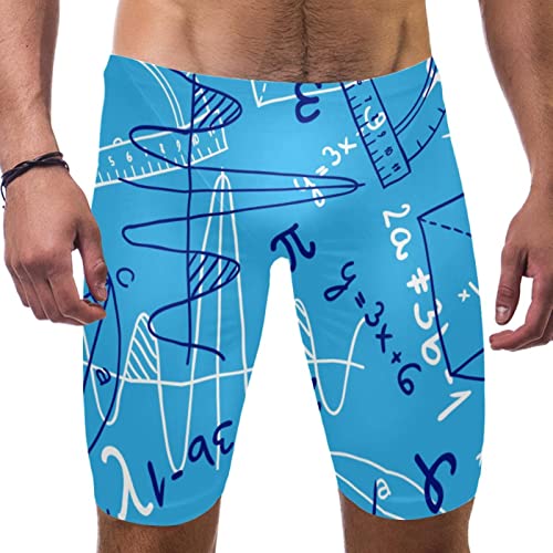 Traje de baño de fórmula matemática azul para hombre nadar jammers endurance