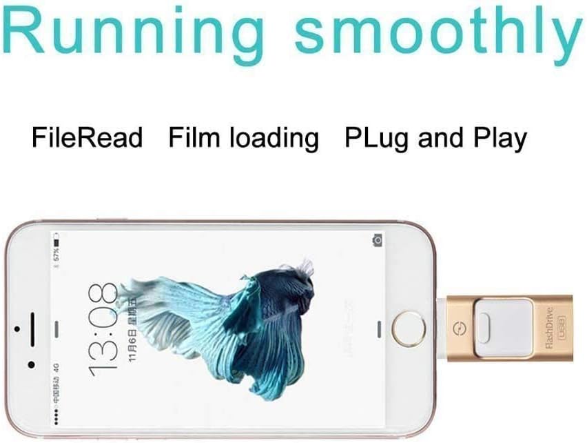 128GB iPhone USB Flash Drive, Pen-Drive Memory Storage, Jump Drive Lightening Memory Stick External Storage Expansion for Apple iOS Android Computers