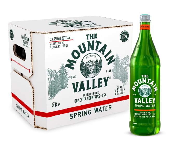 Моuntain Vаllеy Spring Still Water – 750ml Glass Bottles, 12 Pack – Premium Natural Spring Water