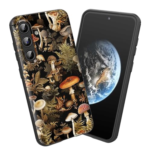 smauncucn for Galaxy S25 FE Case,Soft TPU Slim Fashion Anti-Fingerprint Non-Slip Protective Phone Case Cover for Samsung Galaxy S25 FE 6.7 inch 2025,Vintage Mushrooms Forest Botanical