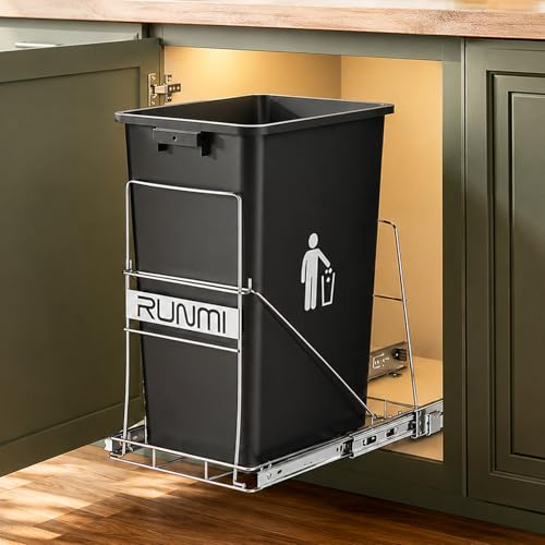 Pull Out Trash Can Under Cabinet Under Sink Trash Can Pull Out wi...