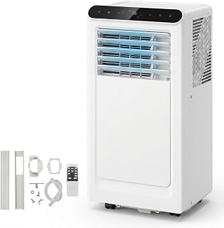 10000 BTU Portable Air Conditioner, 3-in-1 Mobile AC with Cooling Heating Dehumidifier & Fan, Quiet Operation, 24H Timer, Remote & LED Display, Cools 700 Sq.ft for Home Bedroom Office Apartment